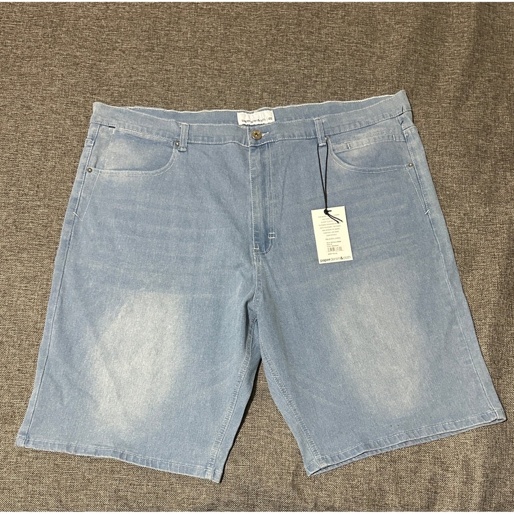 Paperdenim&cloth Men's 46 Jean Shorts Blue All-Day Stretch Denim Regular Fit